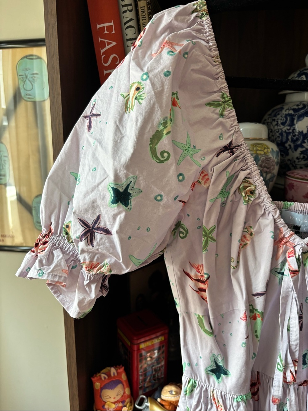 Hill House Lilac Sea Creature Tie-Front Dress - Picture 5 of 10